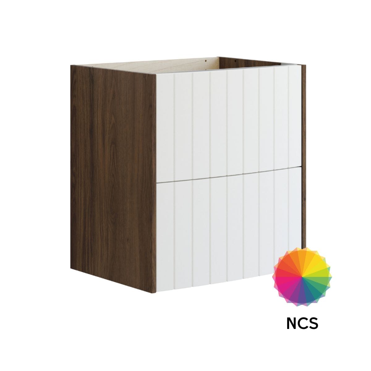 Dansani Inzo Vintage Rillet Servantskap - Buet Brun eik/NCS farge / 60cm Dansani Servantskap DA-R04-4093