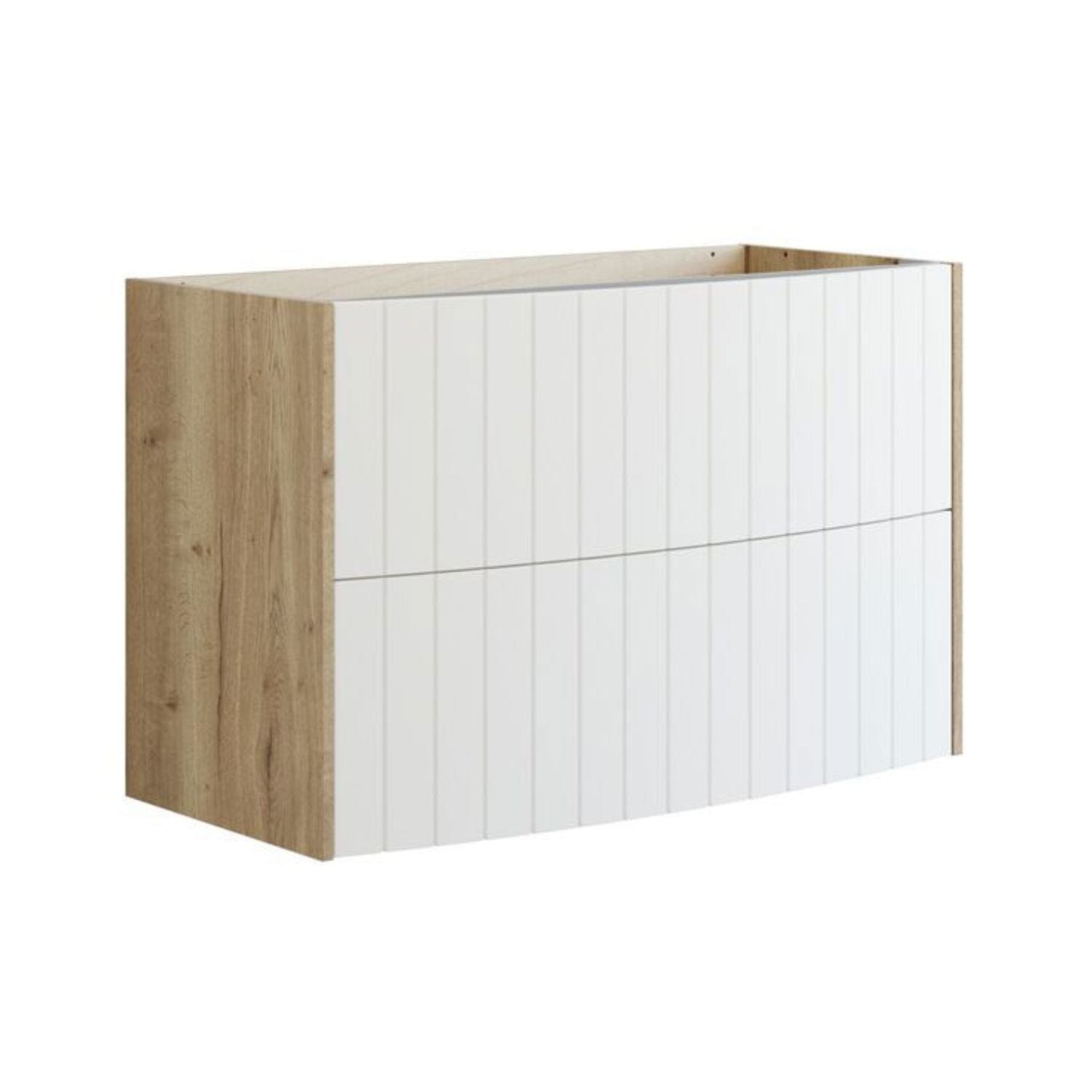 Dansani Inzo Vintage Rillet Servantskap - Buet Natur eik/hvit matt / 100cm Dansani Servantskap DA-R06-4014