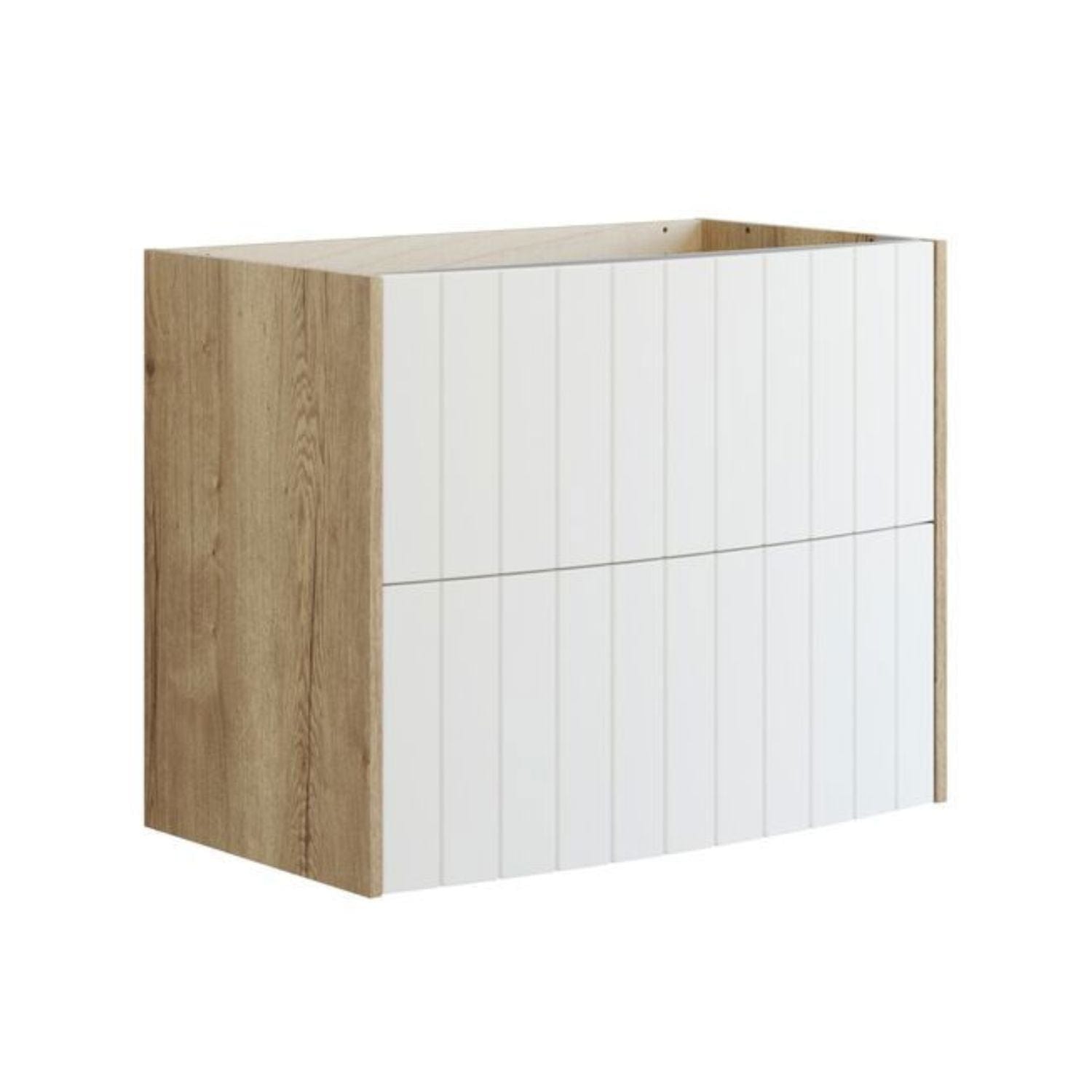 Dansani Inzo Vintage Rillet Servantskap - Buet Natur eik/hvit matt / 80cm Dansani Servantskap DA-R05-4014