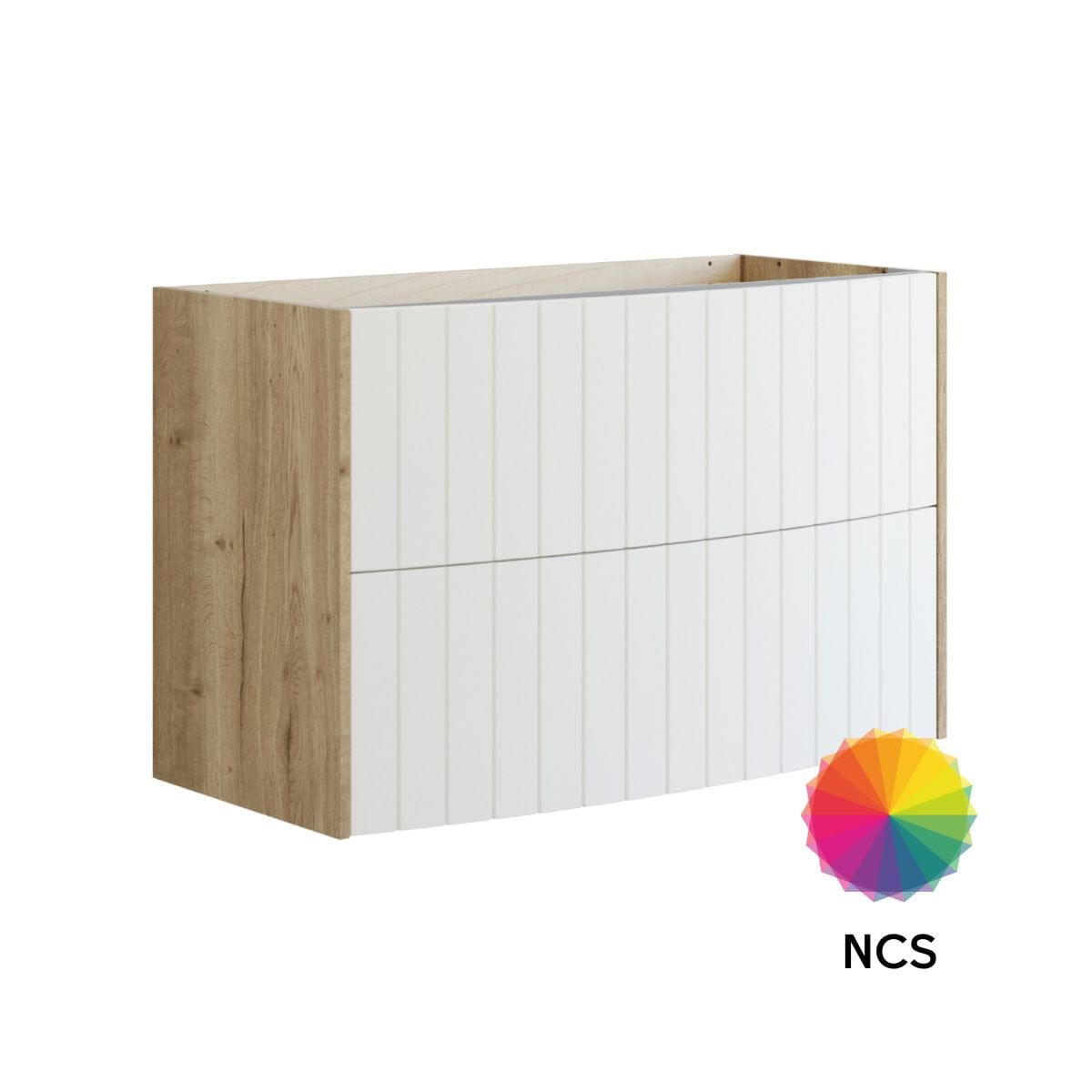 Dansani Inzo Vintage Rillet Servantskap - Buet Natur eik/NCS farge / 100cm Dansani Servantskap DA-R06-4092