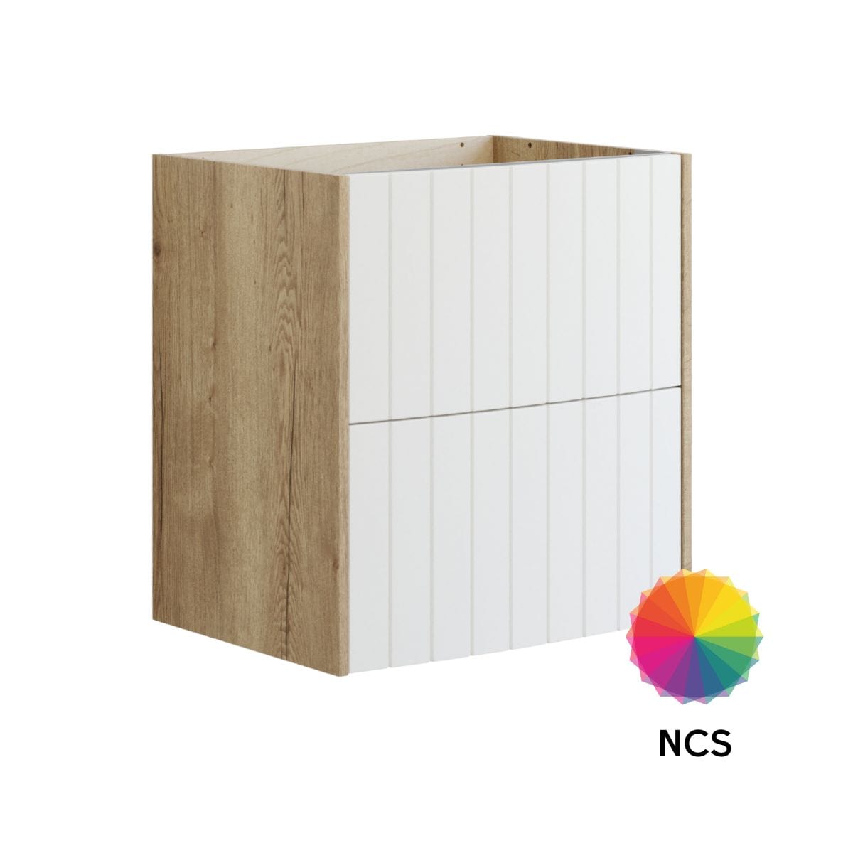 Dansani Inzo Vintage Rillet Servantskap - Buet Natur eik/NCS farge / 60cm Dansani Servantskap DA-R04-4092