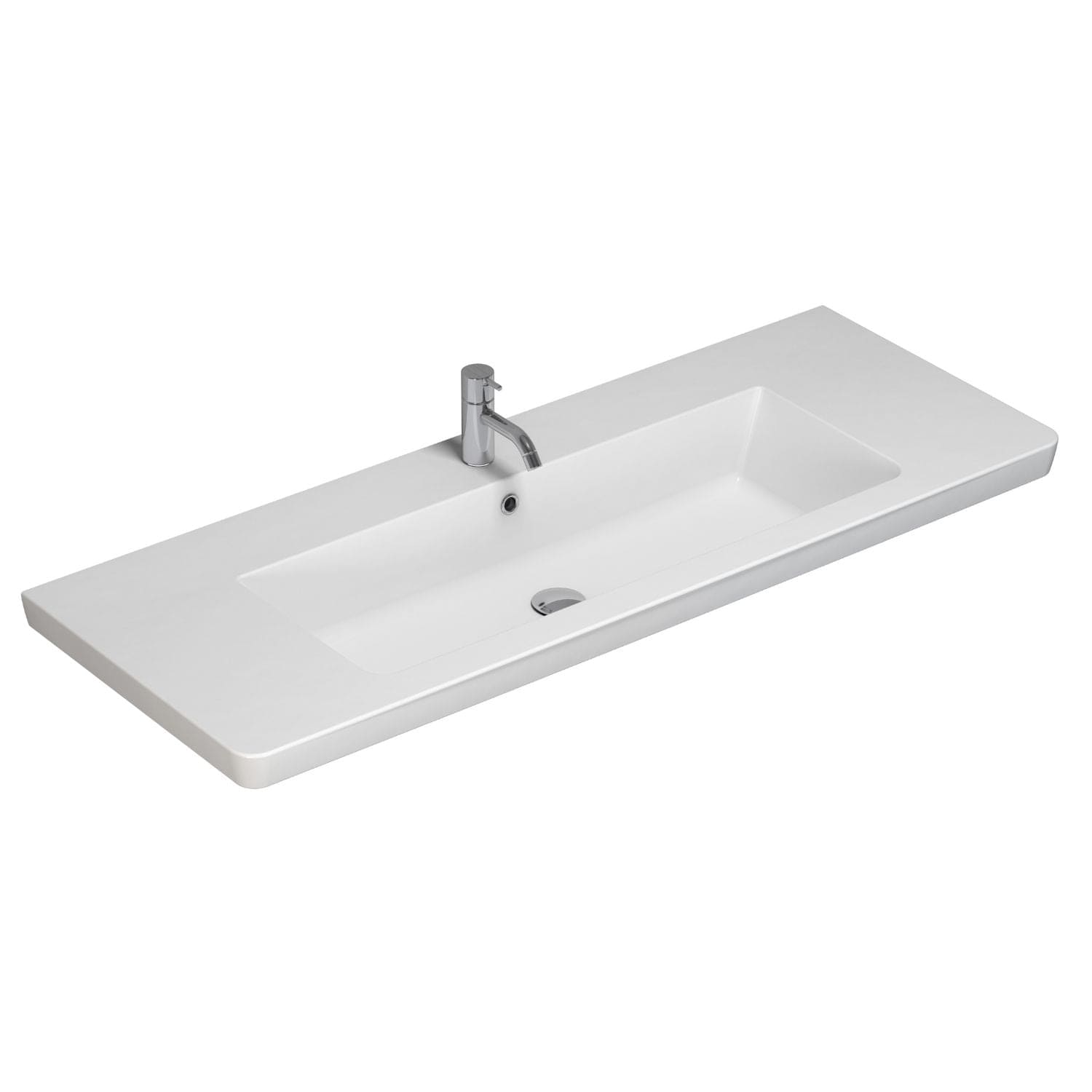 Dansani Larghetto Servant B60-120xH5xD46,5cm - med kranhull Hvit blank / 120cm Dansani Baderomsservant DA-538512003