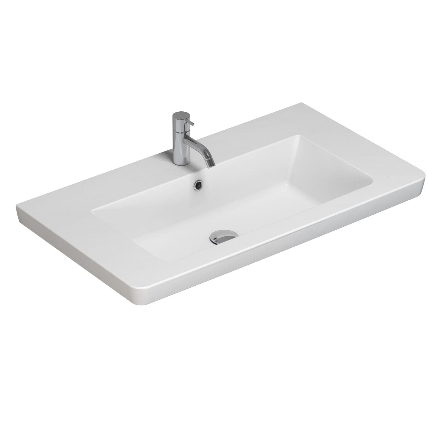 Dansani Larghetto Servant B60-120xH5xD46,5cm - med kranhull Hvit blank / 80cm Dansani Baderomsservant DA-538508003