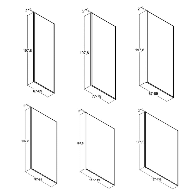 Dansani Match D Fastvegg B70-140xH197,5cm