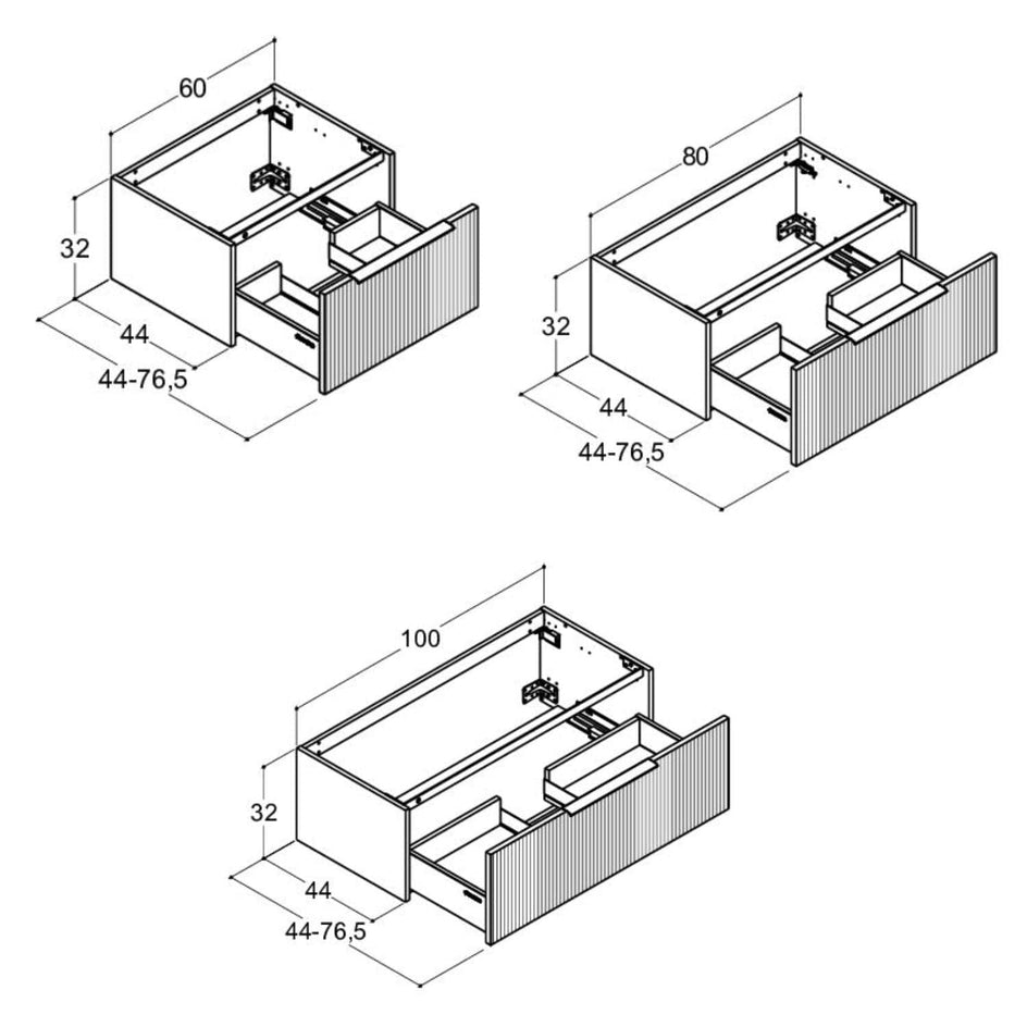 Dansani Mido+ Classic Stripet Servantskap 1 Skuff Dansani Servantskap
