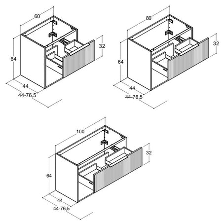 Dansani Mido+ Classic Stripet Servantskap Med skuff og åpent rom