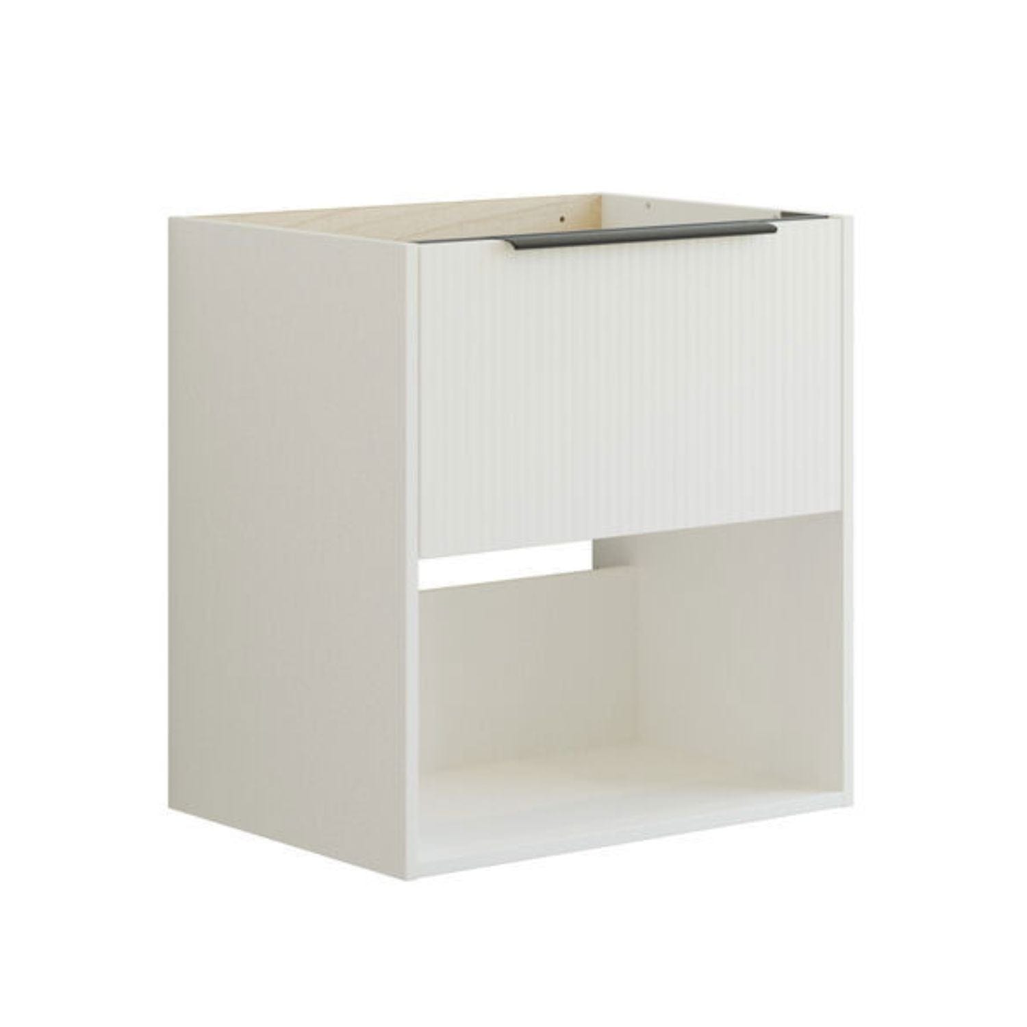 Dansani Mido+ Classic Stripet Servantskap Med skuff og åpent rom Hvit matt / 60cm Dansani Servantskap DA-N24-N010