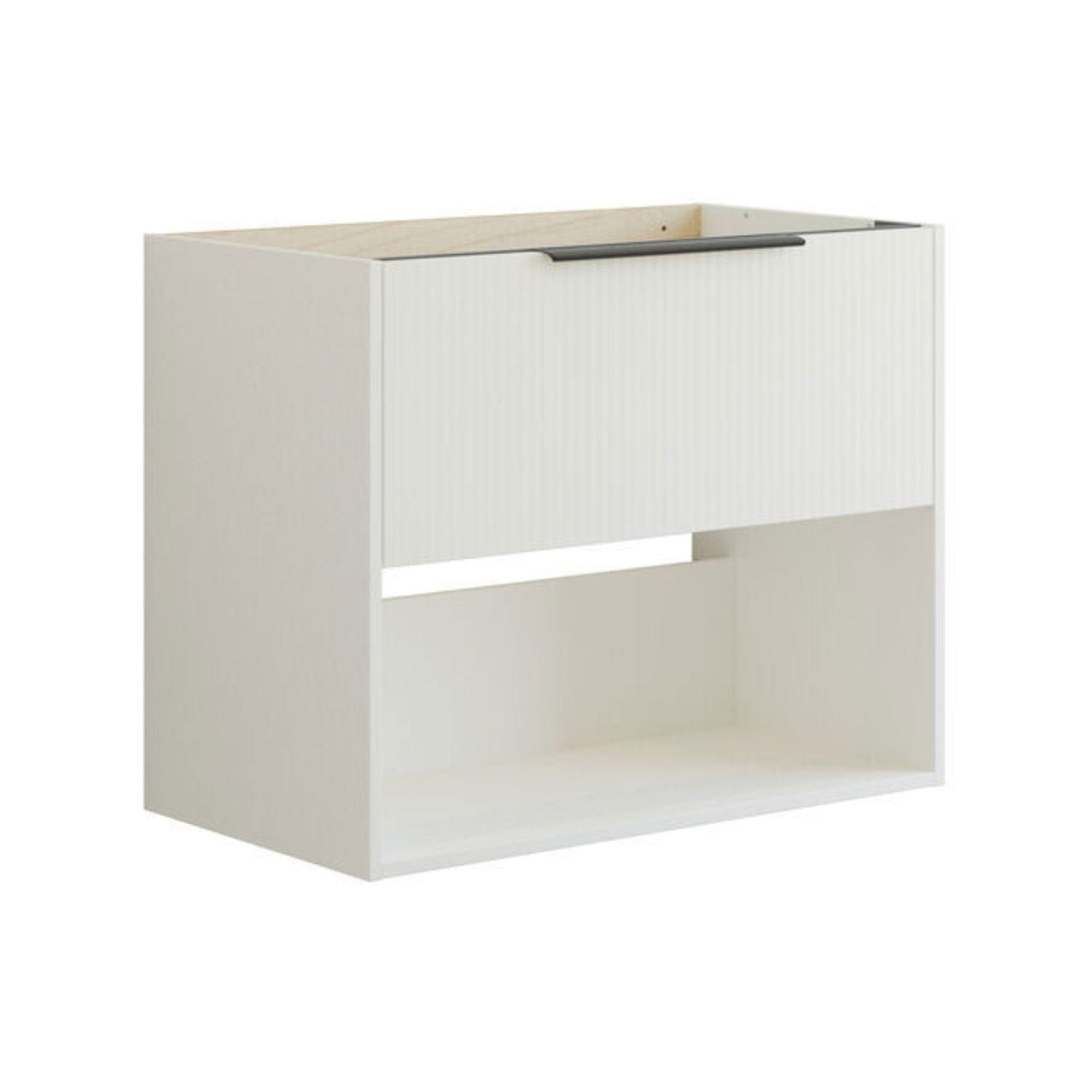 Dansani Mido+ Classic Stripet Servantskap Med skuff og åpent rom Hvit matt / 80cm Dansani Servantskap DA-N25-N010