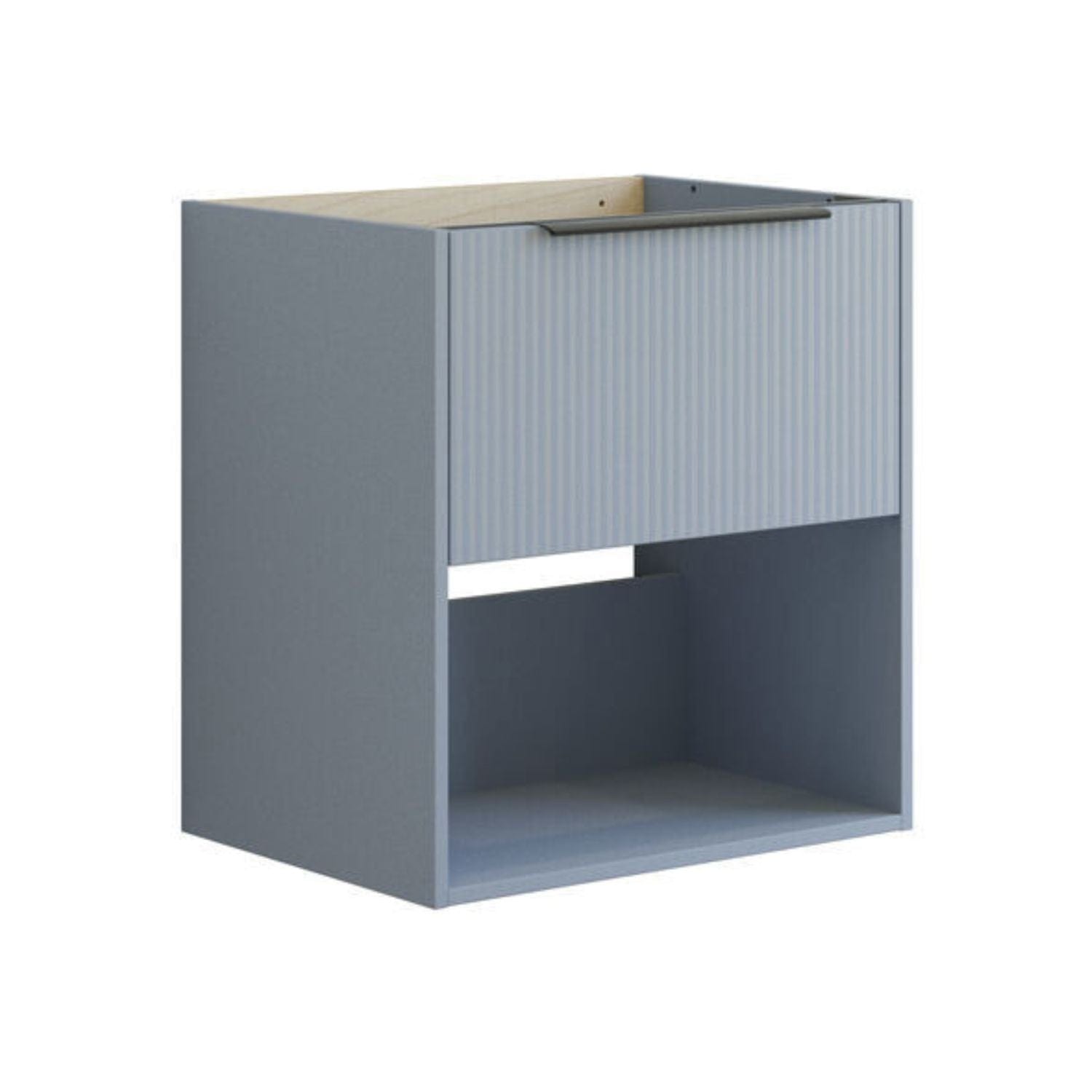 Dansani Mido+ Classic Stripet Servantskap Med skuff og åpent rom Lyseblå matt / 60cm Dansani Servantskap DA-N24-N016