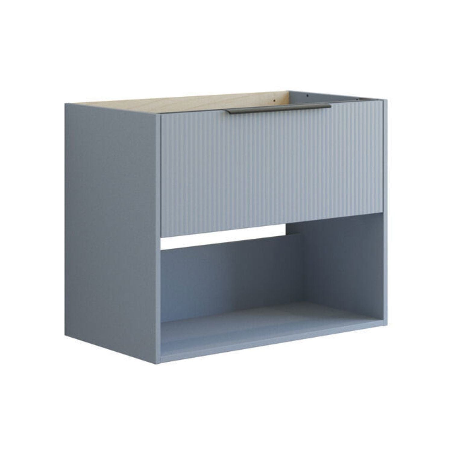 Dansani Mido+ Classic Stripet Servantskap Med skuff og åpent rom Lyseblå matt / 80cm Dansani Servantskap DA-N25-N016