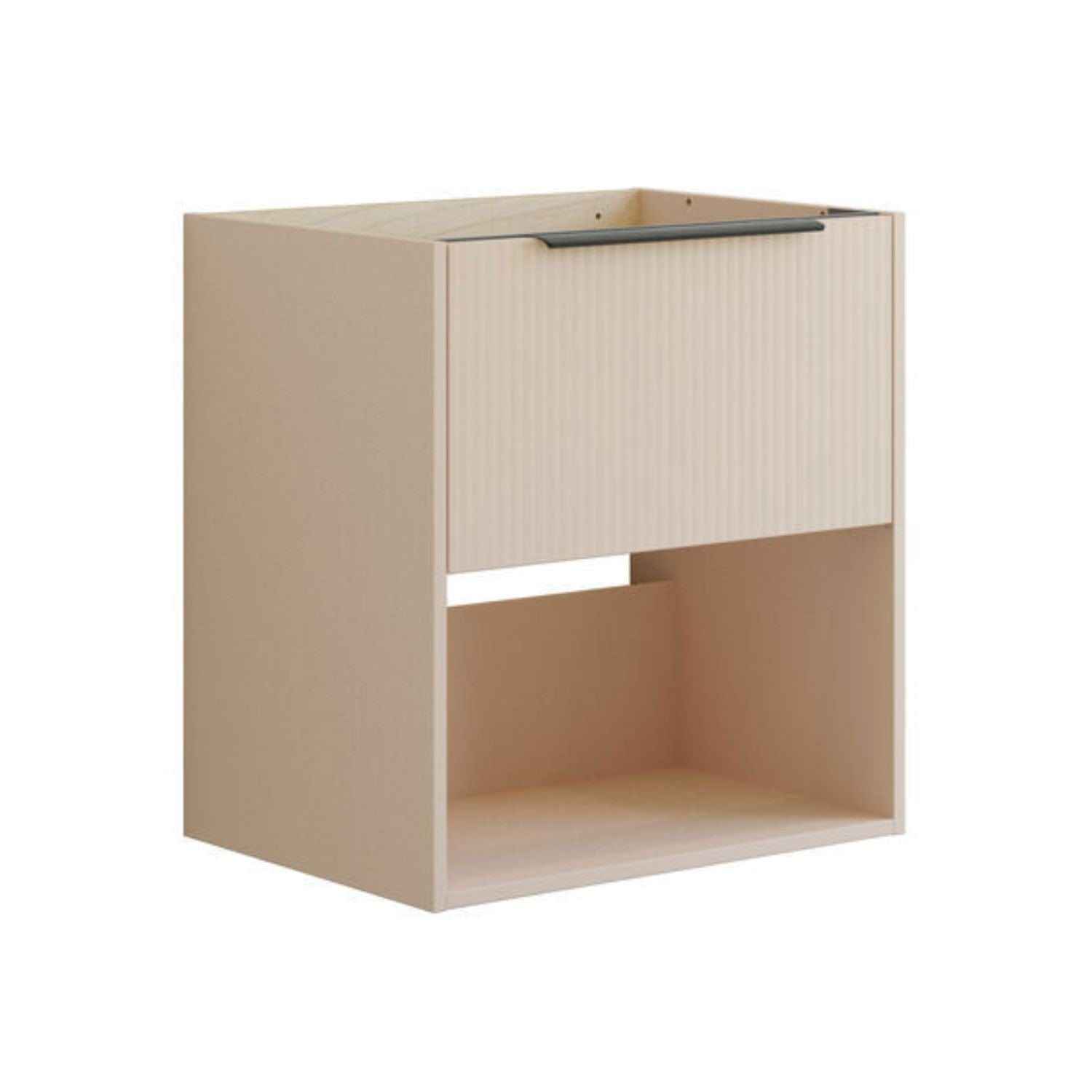 Dansani Mido+ Classic Stripet Servantskap Med skuff og åpent rom Sand matt / 60cm Dansani Servantskap DA-N24-N034