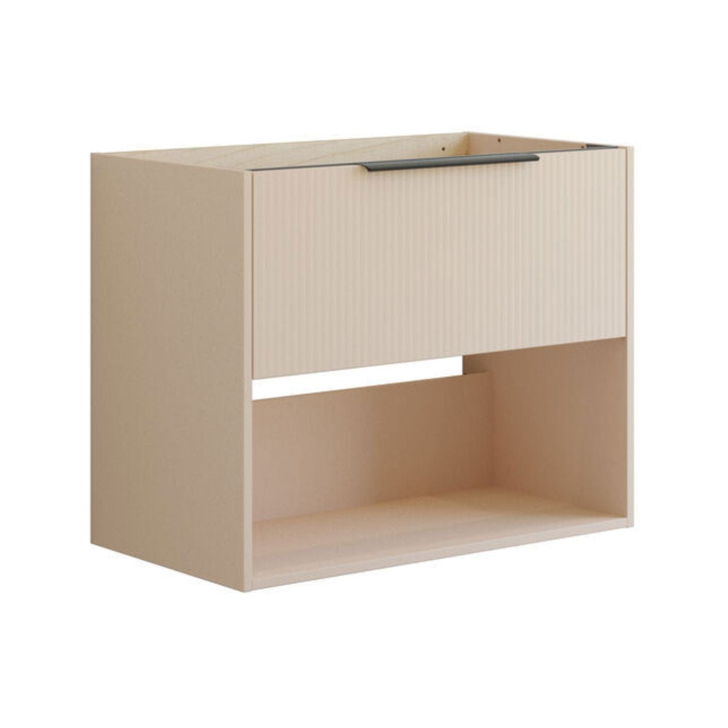 Dansani Mido+ Classic Stripet Servantskap Med skuff og åpent rom Sand matt / 80cm Dansani Servantskap DA-N25-N034