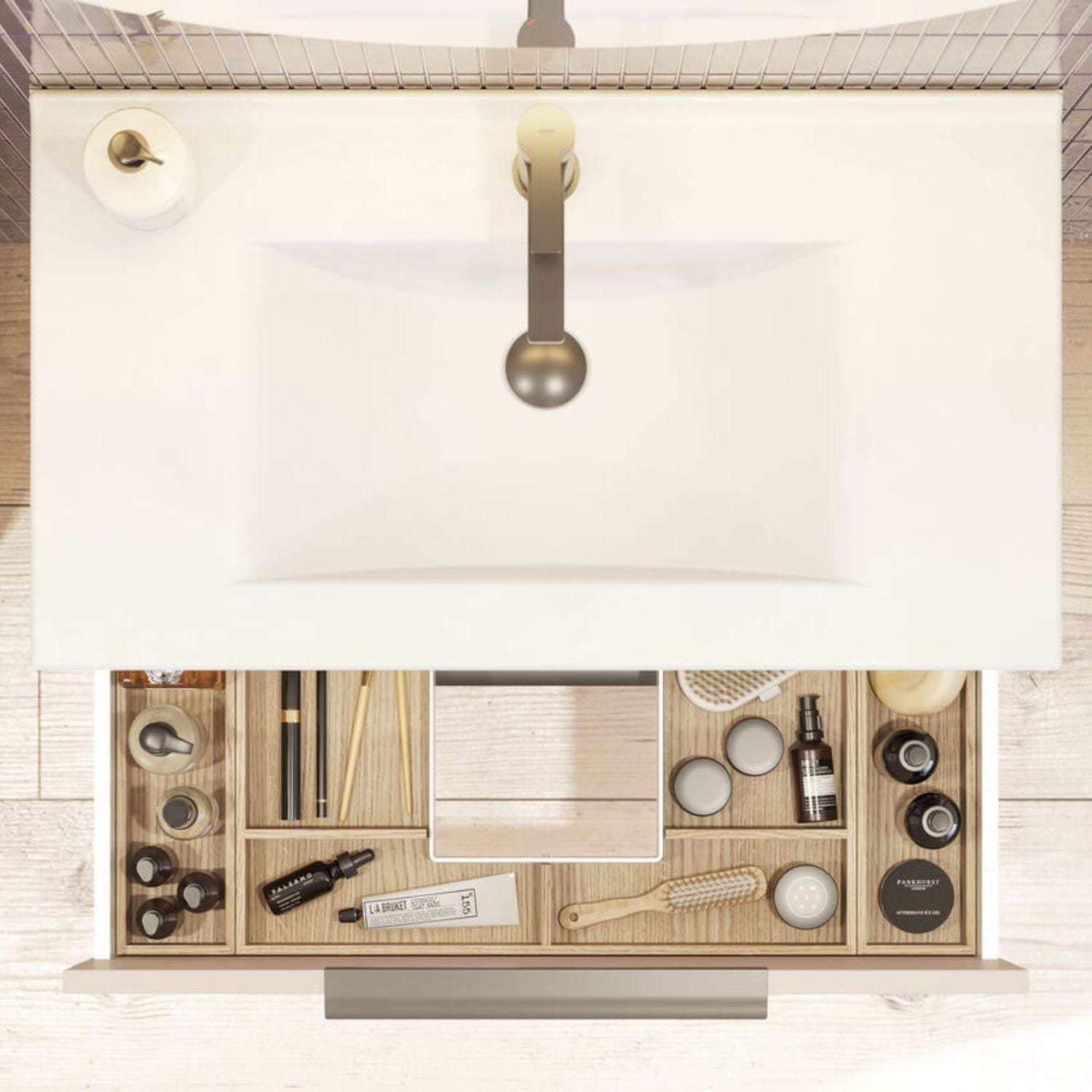 Dansani Mido+ Classic Trebrett til Øverste Skuff 60cm Dansani Tilbehør baderomsinnredning DA-NSI6044