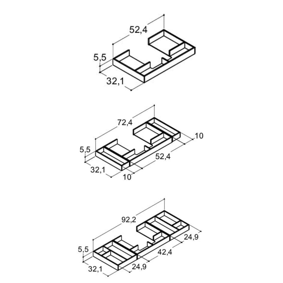 Dansani Mido+ Classic Trebrett til Øverste Skuff Dansani Tilbehør baderomsinnredning