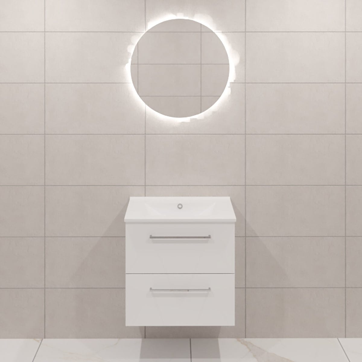 Dansani Mido+ Møbelpakke Servantskap med servant Hvit matt / 60cm / Corona rundt Dansani Møbelpakke bad BUN-MMA-2310-C