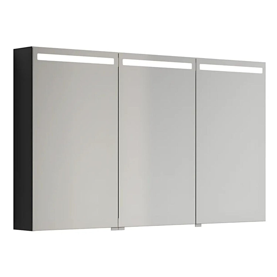 Dansani Mido+ Top Speilskap LED B50-120xH70,4cm Svart struktur / 120 cm 3 dører Dansani Speilskap DA-S513-129