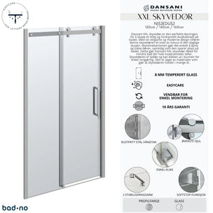 Dansani XXL Deluxe Skyvedør for nisje