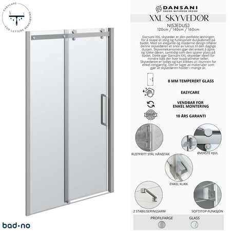 Dansani XXL Deluxe Skyvedør for nisje