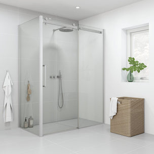 Dansani XXL Skyvedør med 1 sidepanel for dusjhjørne