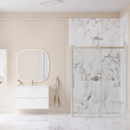 Dansani XXL Skyvedør med 1 sidepanel for dusjhjørne