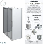 Dansani XXL Skyvedør med 2 sidepanel for rettvegg