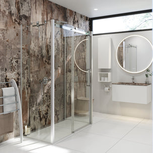 Dansani XXL Skyvedør med 2 sidepanel for rettvegg