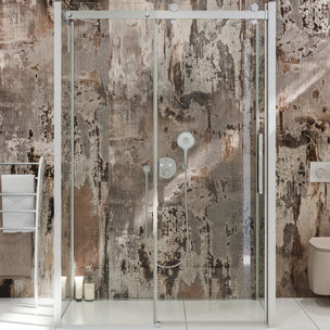 Dansani XXL Skyvedør med 2 sidepanel for rettvegg