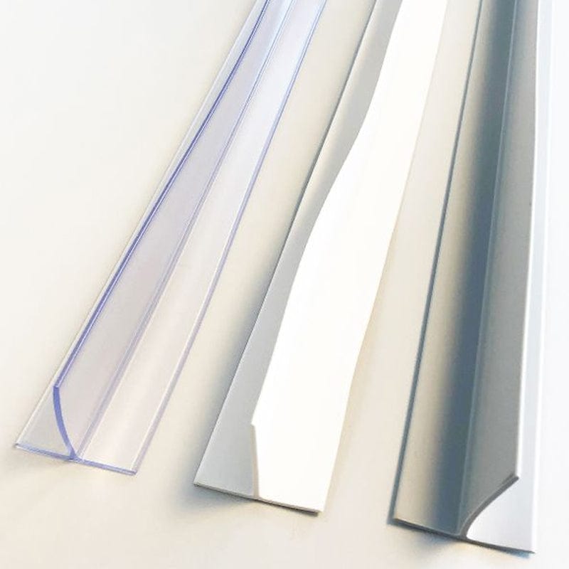 Demerx vannstoppelist T-profil hvit Grå Esbada Dusjtilbehør