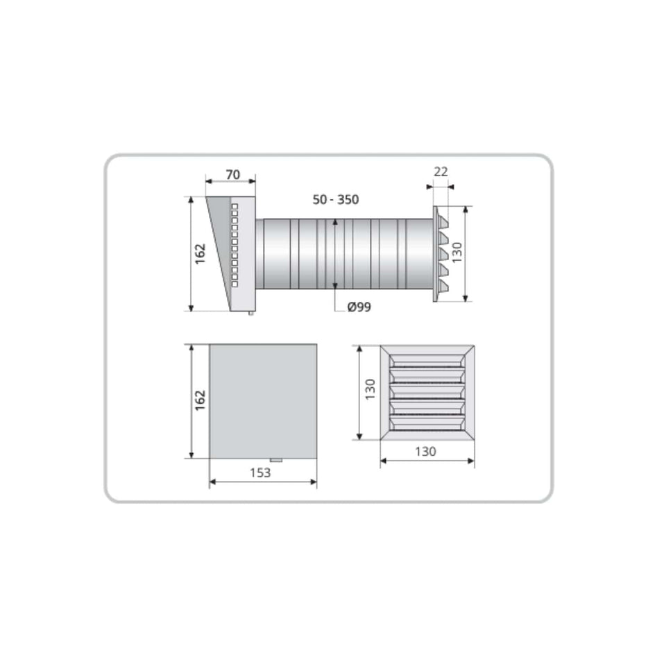 Flexit Aero 100K Friskluftsventil Ø100mm Flexit FL-121398