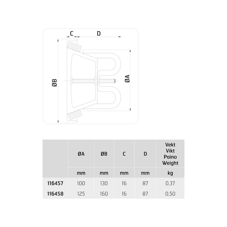 Flexit Avtrekksventil Ø100-125mm