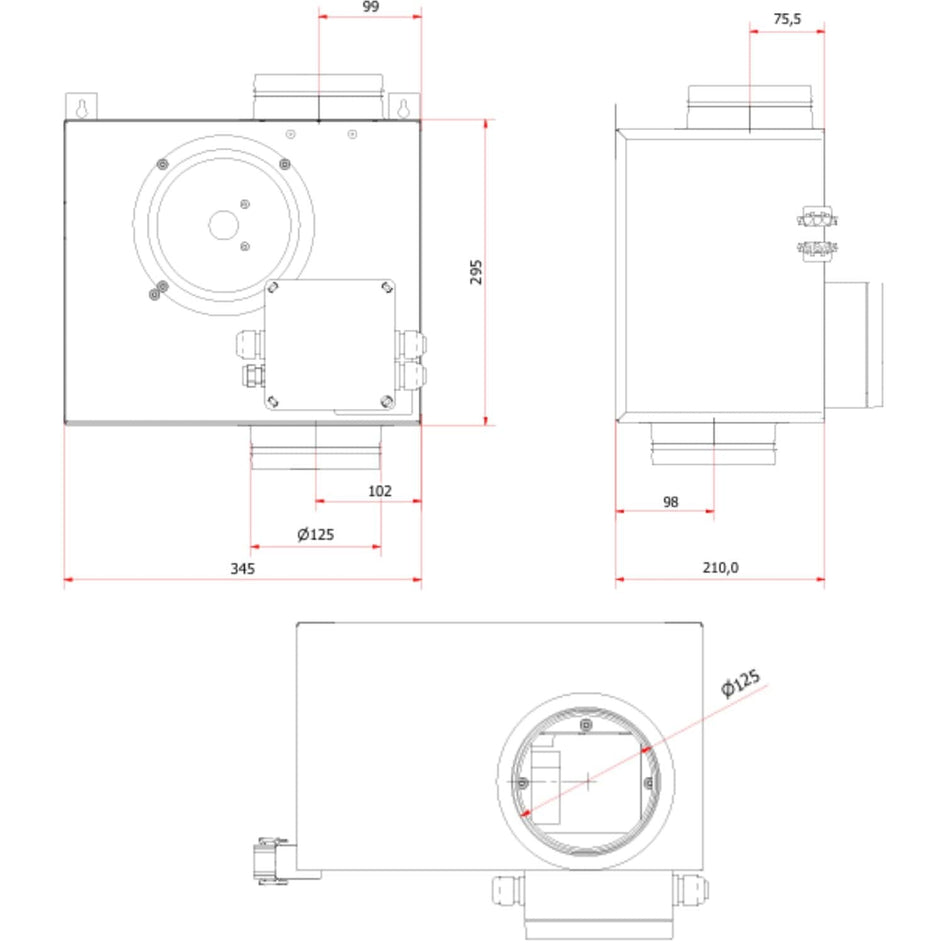 Flexit KVEC 125 Kanalvifte Ø125mm Flexit Avtrekksvifte FL-120393