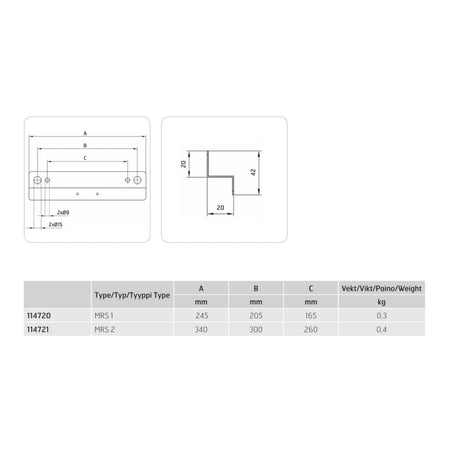 Flexit MRS Monteringsbrakett