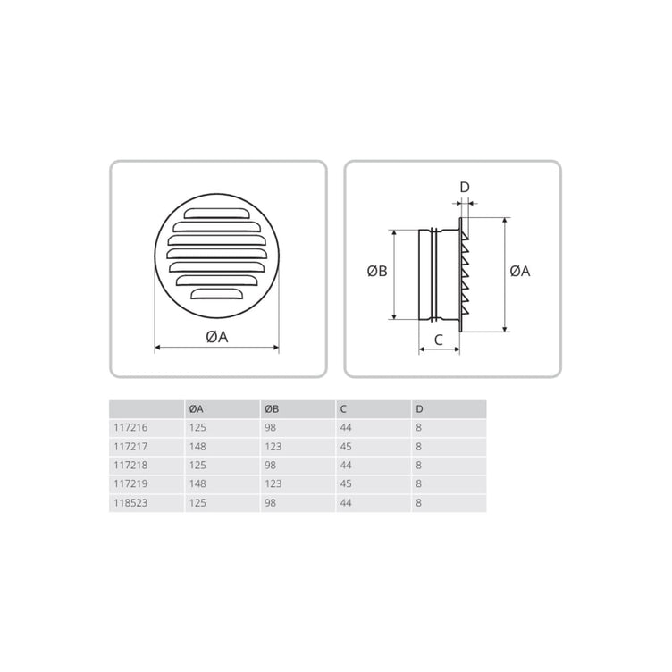 Flexit Rund Sjalusirist med Stuss og Pakninger
