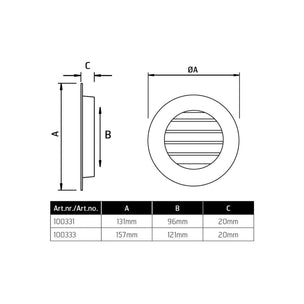 Flexit Støpt Sjalusirist med Rund Stuss