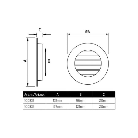 Flexit Støpt Sjalusirist med Rund Stuss