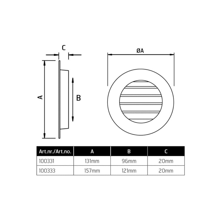 Flexit Støpt Sjalusirist med Rund Stuss
