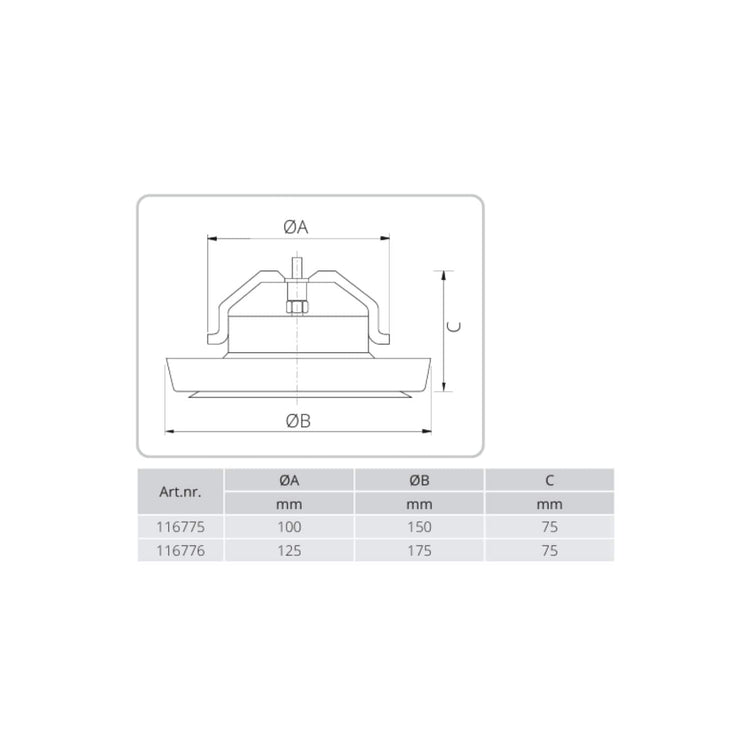 Flexit Ø100-125 mm Tilluftsventil