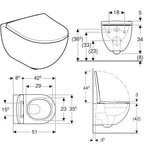 Geberit Acanto Rimfree Vegghengt toalett