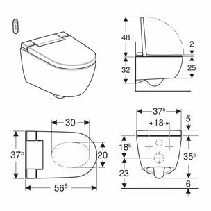 Geberit AquaClean Alba Dusjtoalett vegghengt