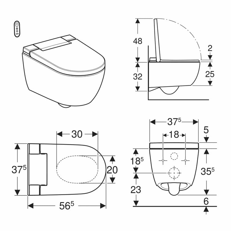 Geberit AquaClean Alba Dusjtoalett vegghengt