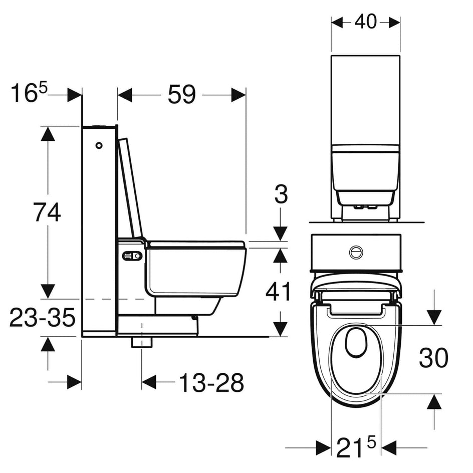 Geberit AquaClean Mera Classic Gulvstående dusjtoalett Geberit Dusjtoalett