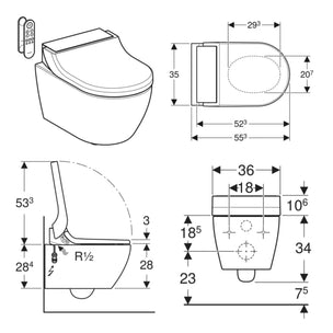 Geberit AquaClean Tuma Comfort Vegghengt toalett