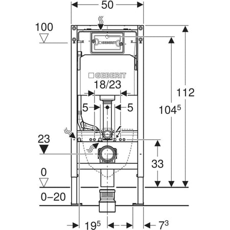 Geberit Duofix Delta Innbyggingssisterne H112cm