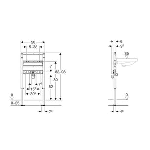 Geberit Duofix servantelement 82–98 cm stående armatur