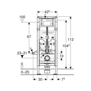 Geberit Duofix Sigma Innbyggingssisterne til høydejustering
