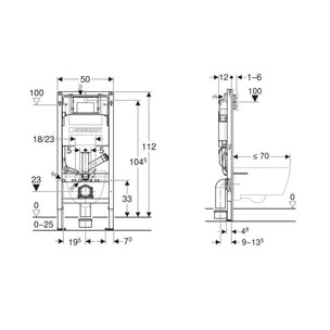 Geberit Duofix Sigma innbyggingssisterne til luktavsug 112cm