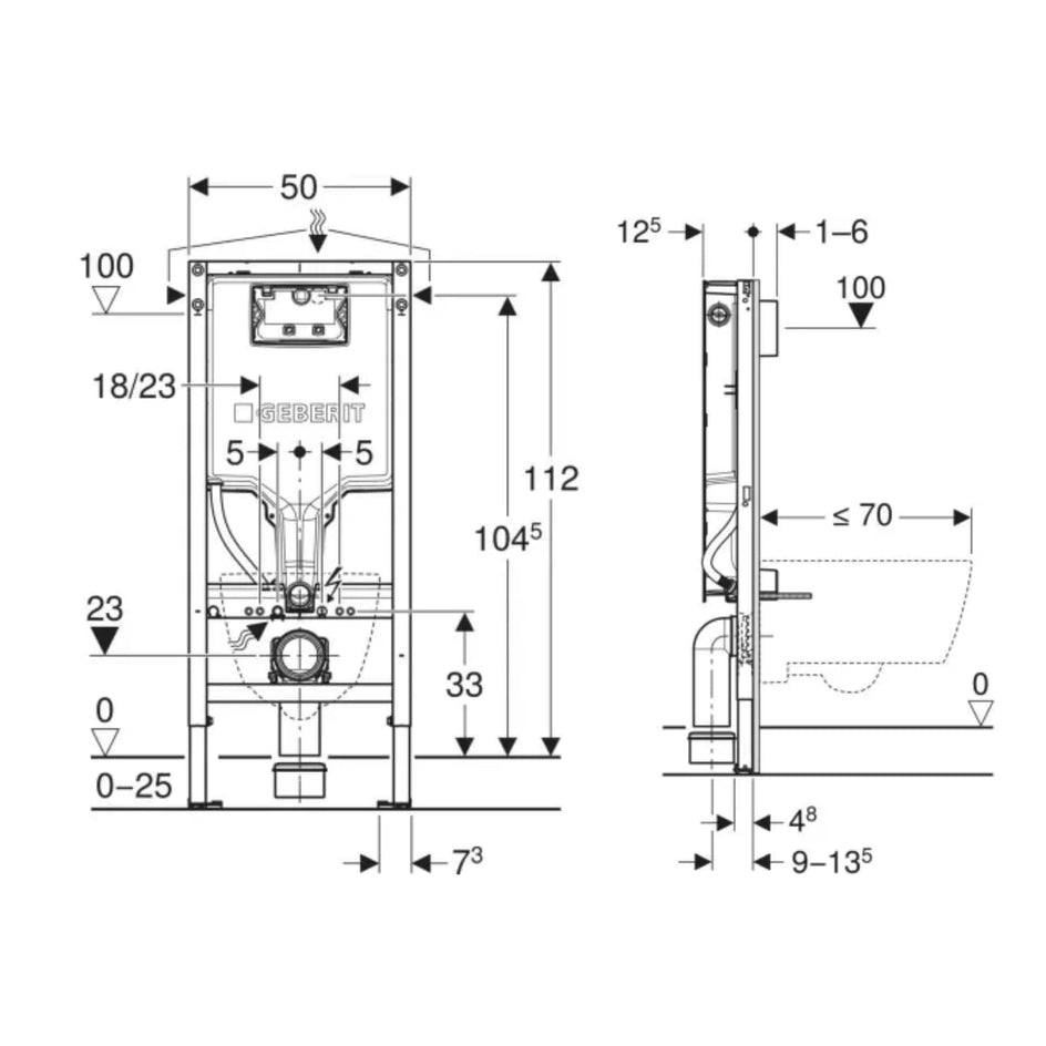 Geberit Duofix Sigma Sawa Innbyggingssisterne H112cm Geberit Innbyggingssisterne GRO-1457334