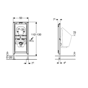 Geberit Duofix urinalelement universal til spyleventil 112-130cm