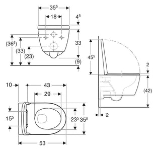 Geberit iCon Rimfree Vegghengt toalett