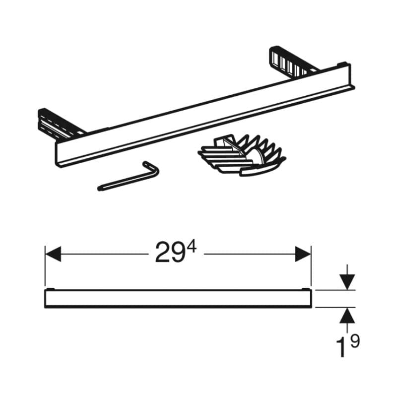 Geberit kompletteringssett for veggsluk Geberit Tilbehør sluk GRO-6166171